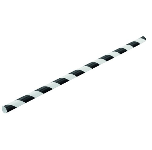 Black Stripe Paper Straws 20 cm - Box of 250