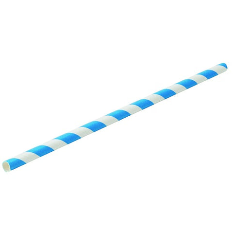 Blue Striped Paper Straws 20 cm - Box of 250