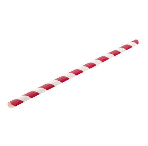 Red Striped Paper Straws 20 cm - Box of 250